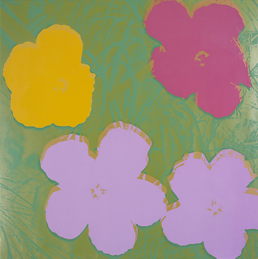 Andy Warhol Flowers. Image courtesy of Wright.